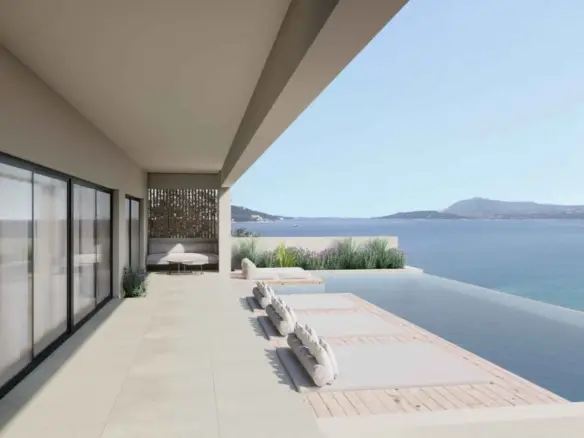 Luxury seafront villa in Nikiana, Lefkada with panoramic Ionian Sea views
