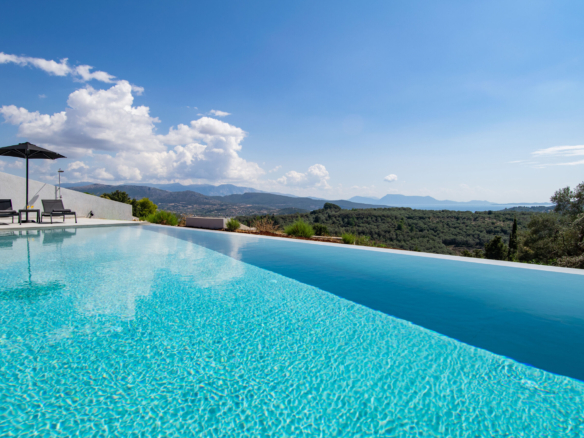 Luxury eco-friendly cave villa with infinity pool and sea view in Apolpaina, Lefkada