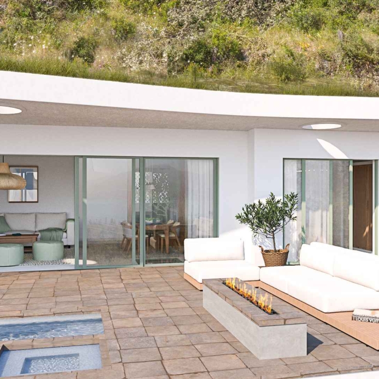 Luxury cave villa for sale in Nikiana Lefkada with infinity pool and sea view